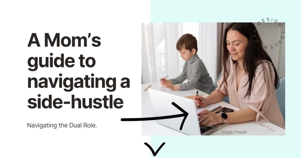 A mom working at home with a small child