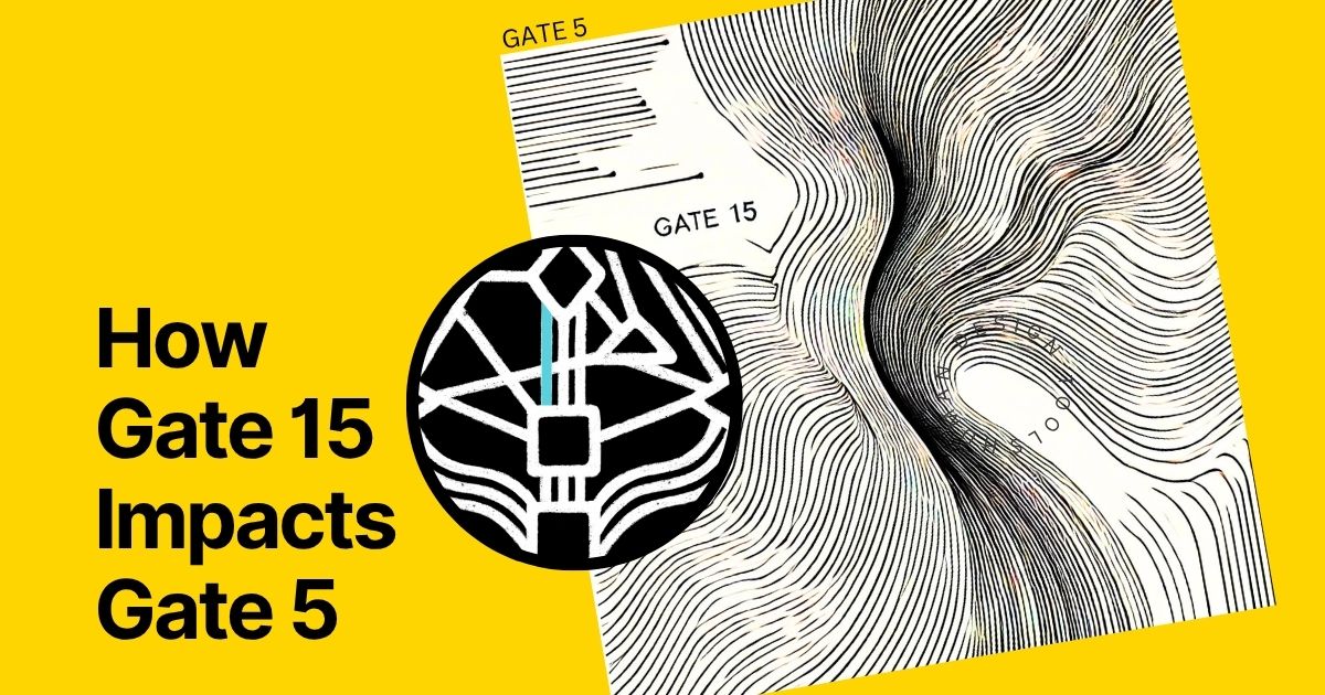Picture of human design chart zoomed in to show the channel 15-5 and shows a straight rhythmic pattern for gate 5 and a more extreme wavy pattern to represent gate 15