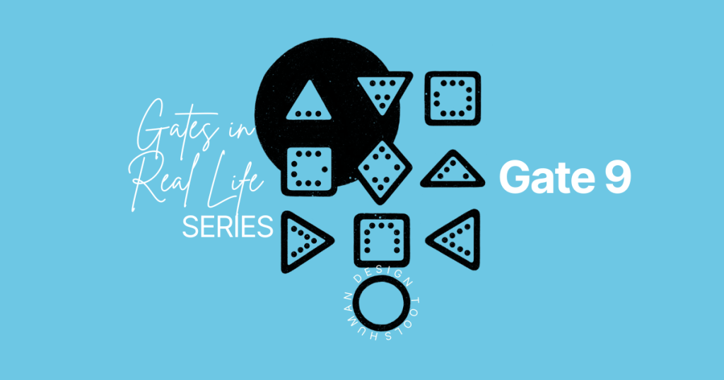 gate 9 in real life, abstract image showing the gates in the centers in the chart